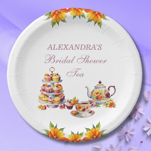 Pink Floral Lilac Tea Party Bridal Shower Paper Pl Paper Plate