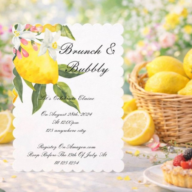 PINK FLORAL LIMONCELLO BRIDAL SHOWER INVITATION (Creator Uploaded)