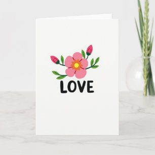 Pink Floral Love Card