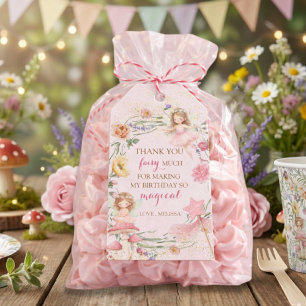 Pink Floral Magical Fairy Birthday Thank You   Gift Tags