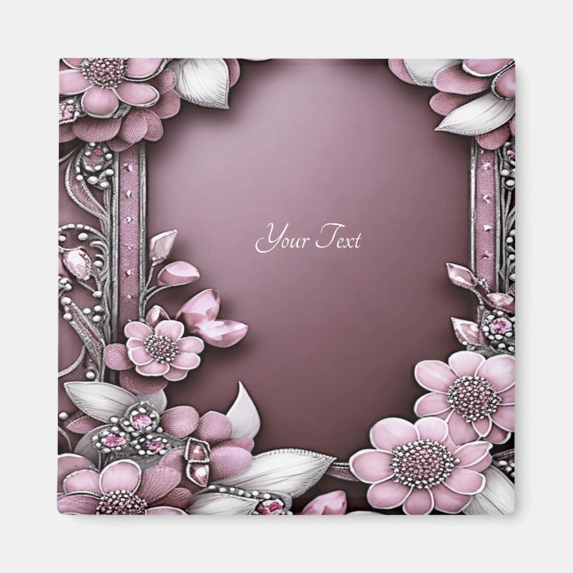 Pink Floral Magnet (Front)