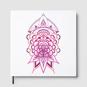 Pink Floral Mandala Guest Book Boho Wedding & Br