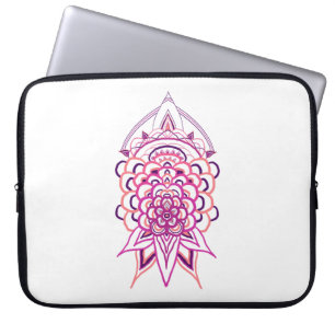 Pink Floral Mandala Laptop Sleeve   Aesthetic Boho
