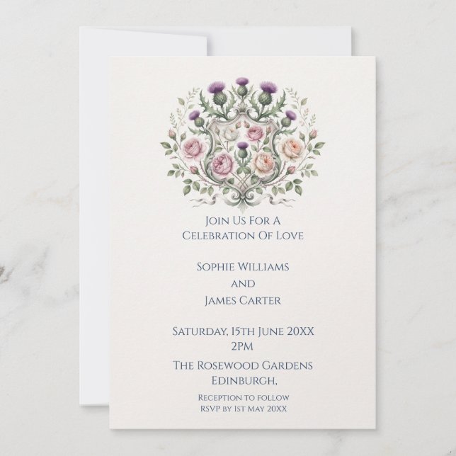 Pink Floral Mandala Wedding Invitation (Front)