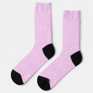 Pink Floral Minimalist Pattern Modern Abstract Socks