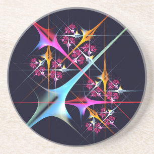 Pink Floral Modern Abstract Art Color Pattern #01 Coaster