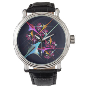 Pink Floral Modern Abstract Art Color Pattern #01 Watch