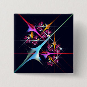 Pink Floral Modern Abstract Art Colour Pattern #01 15 Cm Square Badge