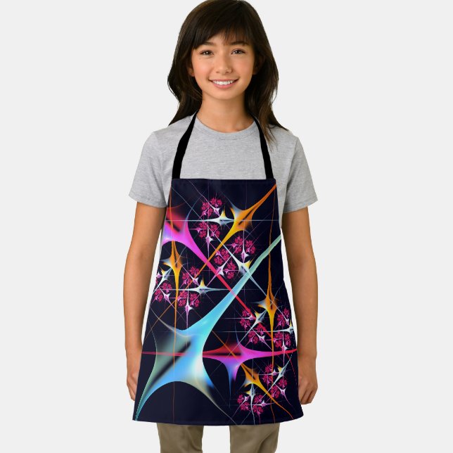 Pink Floral Modern Abstract Art Colour Pattern #01 Apron (Insitu)