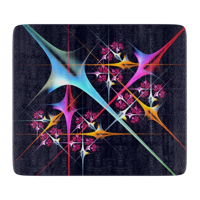 Pink Floral Modern Abstract Art Colour Pattern #01 Cutting Board (Front)