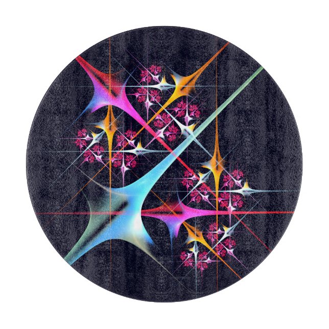 Pink Floral Modern Abstract Art Colour Pattern #01 Cutting Board (Front)