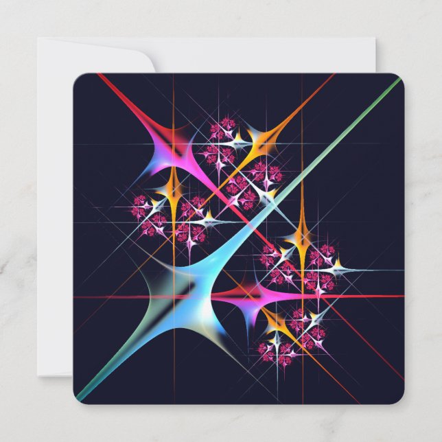 Pink Floral Modern Abstract Art Colour Pattern #01 Invitation (Front)