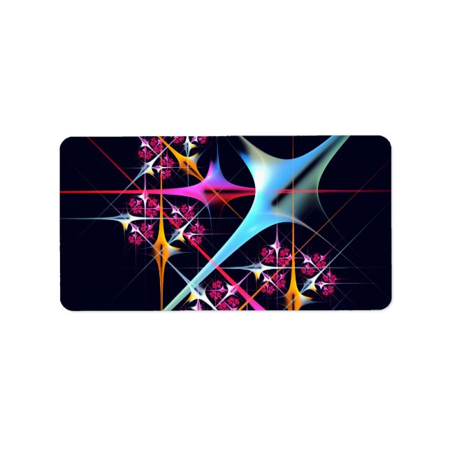 Pink Floral Modern Abstract Art Colour Pattern #01 Label (Front)