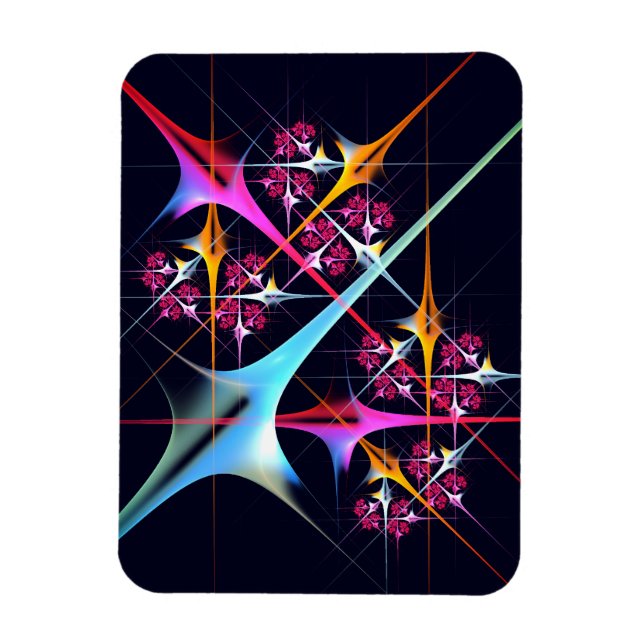 Pink Floral Modern Abstract Art Colour Pattern #01 Magnet (Vertical)