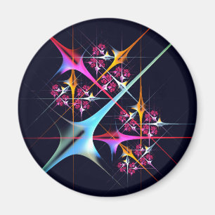 Pink Floral Modern Abstract Art Colour Pattern #01 Magnet