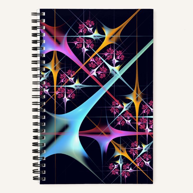 Pink Floral Modern Abstract Art Colour Pattern #01 Notebook (Front)