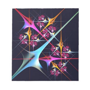 Pink Floral Modern Abstract Art Colour Pattern #01 Notepad