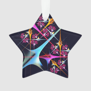Pink Floral Modern Abstract Art Colour Pattern #01 Ornament