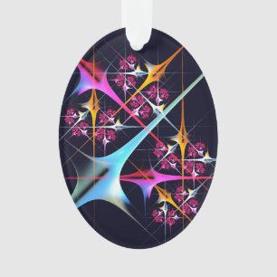 Pink Floral Modern Abstract Art Colour Pattern #01 Ornament