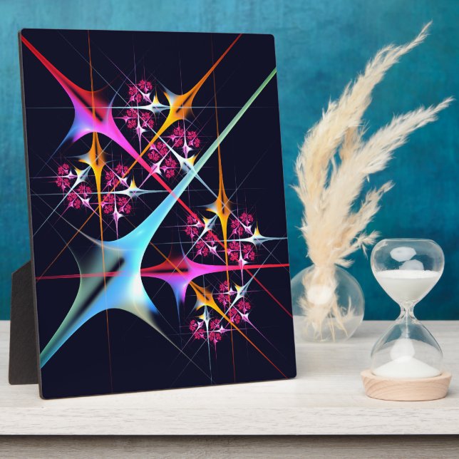 Pink Floral Modern Abstract Art Colour Pattern #01 Plaque (Side)