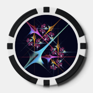 Pink Floral Modern Abstract Art Colour Pattern #01 Poker Chips