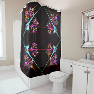 Pink Floral Modern Abstract Art Colour Pattern #01 Shower Curtain