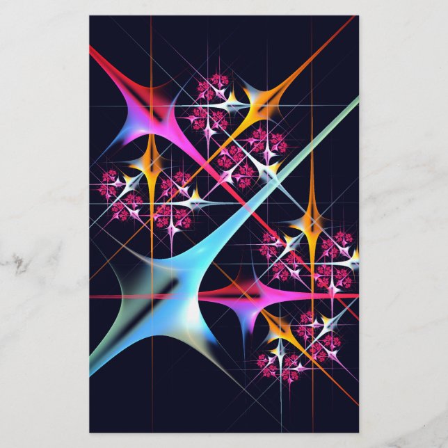 Pink Floral Modern Abstract Art Colour Pattern #01 Stationery (Front)