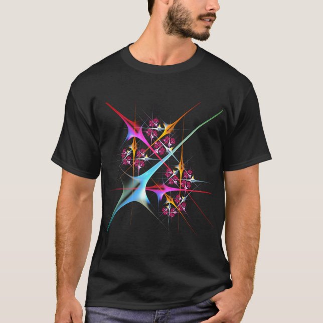 Pink Floral Modern Abstract Art Colour Pattern #01 T-Shirt (Front)