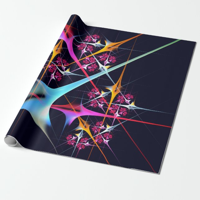 Pink Floral Modern Abstract Art Colour Pattern #01 Wrapping Paper (Unrolled)