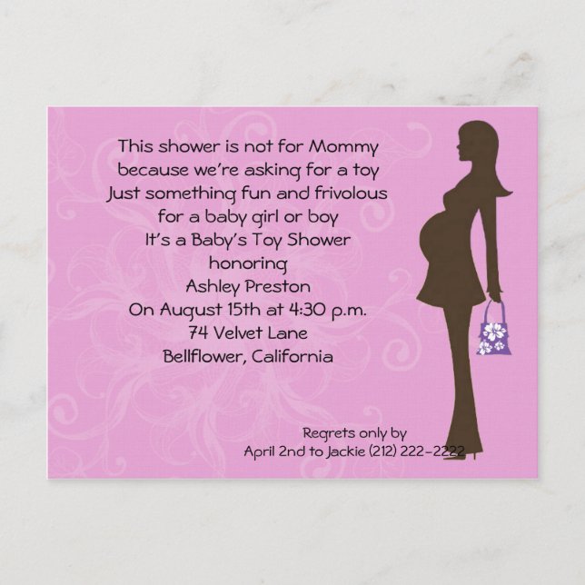 Pink Floral Modern Mum Baby Shower Invitation (Front)