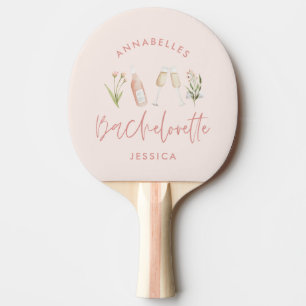 Pink floral modern pink girly bachelorette party ping pong paddle