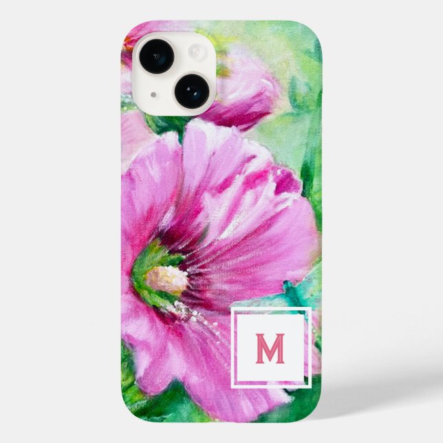 Pink Floral Monogram Case-Mate iPhone Case (Back)
