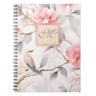 Pink Floral Monogram Notebook