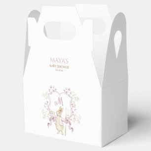 Pink Floral Monogram Peter the Rabbit Baby Shower Favour Box