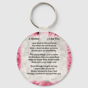 Pink Floral - Mother in Law Poem Key Ring