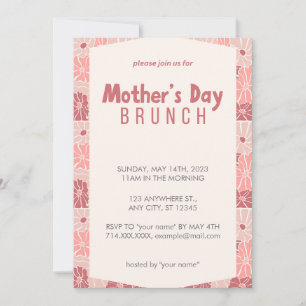 Pink Floral Mother's Day Brunch Invitation