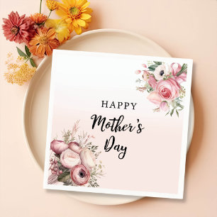 Pink Floral Mother's Day Brunch Party Napkin