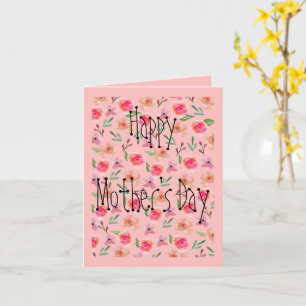 Pink floral Mother's Day Card