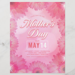 Pink Floral Mother's Day Celebration Event Flyer