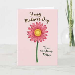 Pink Floral Mothers Day Greeting Card
