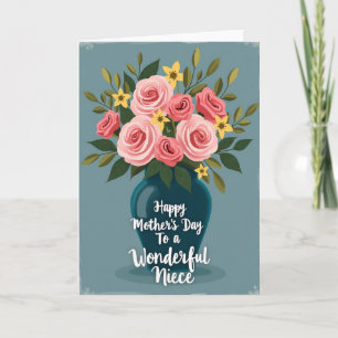 Pink Floral Mothers Love Card