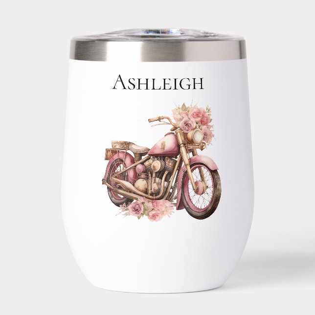 Pink Floral Motorcycle   (Front)