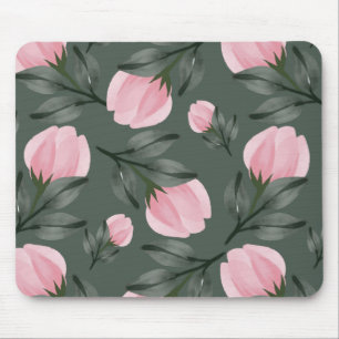 Pink Floral Mouse Pad