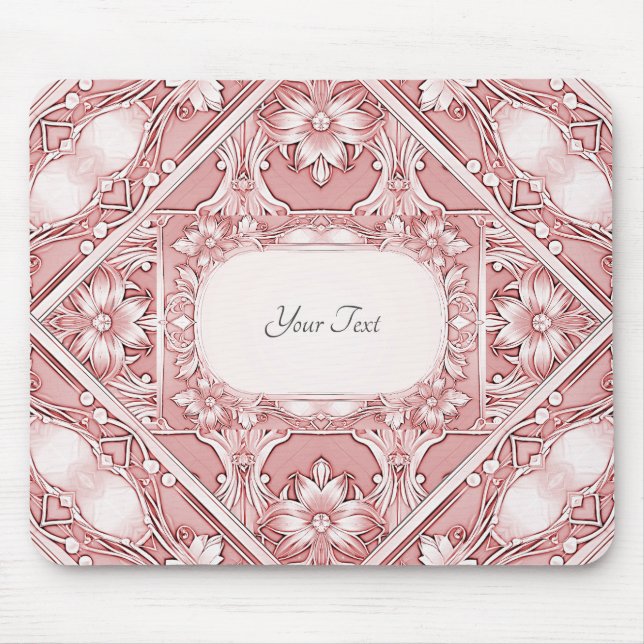Pink Floral Mousepad (Front)