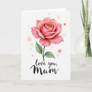 Pink Floral Mum Love You Card