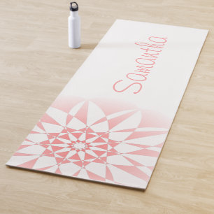 Pink Floral Name  Yoga Mat