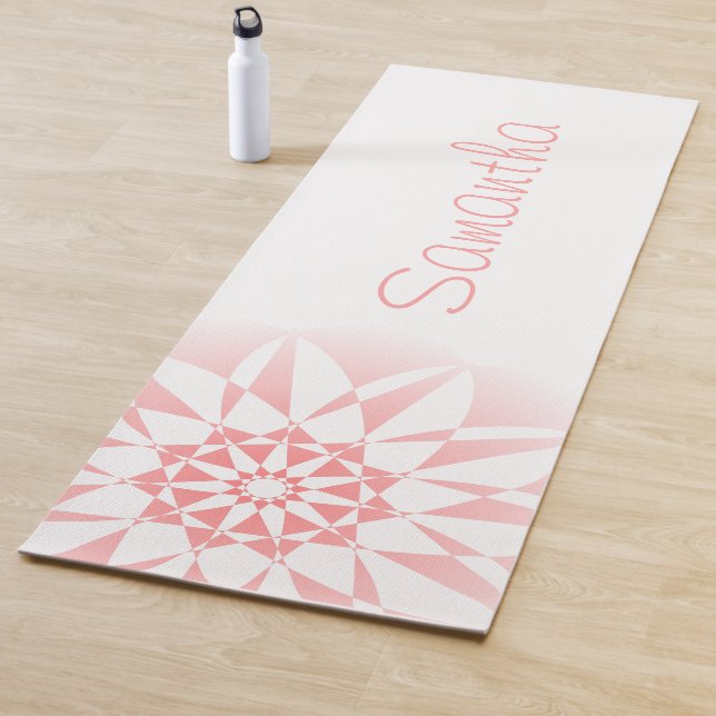 Pink Floral Name  Yoga Mat (In Situ)