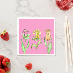 Pink Floral Napkins 