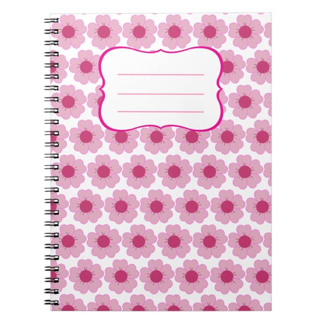 Pink Floral Notebook  (Front)