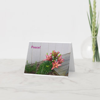 Pink floral notecard